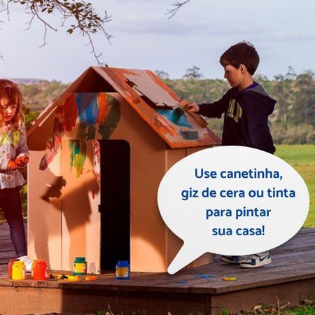 Imagem de Brinquedo Infantil Criança Casinha Papelão Pintar Desenhar Colorir Casa Infantil Presente 3 anos Menina Menino