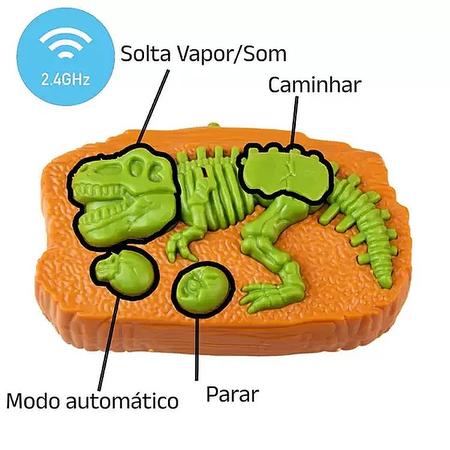 Imagem de Brinquedo Infantil Dinossauro de Controle Anda Solta Fumaça