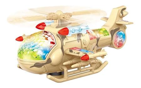 Imagem de Brinquedo Infantil Helicóptero Com Luzes E Som Bate E Volta (Camuflado)