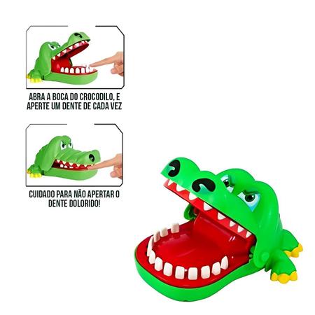 Jogo Crocodilo Morde Dedo Bocão e Olhão Dente Brinquedo Infantil Dentista