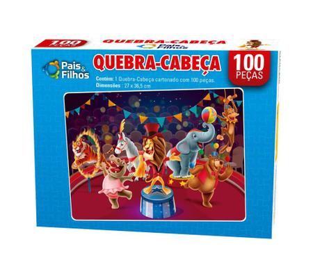 Brinquedo Infantil Jogo Quebra Cabeça 100 Peças Circo Pais e Filhos -  Papellotti