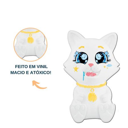 Brinquedo Gatinho em Vinil de Pintura Com Canetinhas - Samba Toys - Sama  Presentes