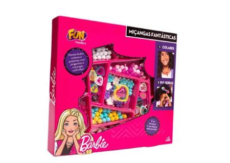 Imagem de Brinquedo Infantil Kit Barbie Miçangas Fantásticas 200 Peças Meninas