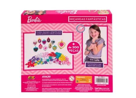 Imagem de Brinquedo Infantil Kit Barbie Miçangas Fantásticas 200 Peças Meninas