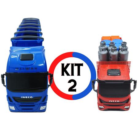 Kit 2 Veículos De Brinquedo Iveco - 1 Caminhão Expresso + 1