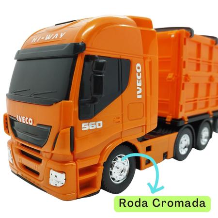 Caminhão Brinquedo Infantil Miniatura Iveco Tector Dropside - R$ 58,85