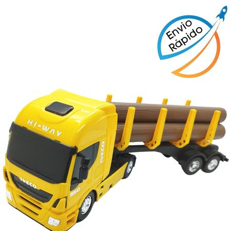 Caminhao Iveco HI-Way com Toras de Madeira - USUAL BRINQUEDOS