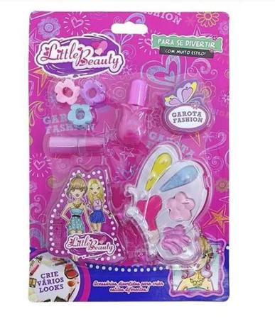 Brinquedo Infantil Kit Maquiagem para Boneca Little Beauty Morango