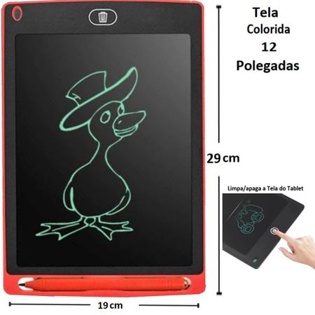 Imagem de Brinquedo Infantil Lousa Mágica Tablet Tela Lcd 12 Pol