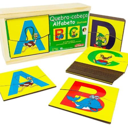 Jogo Quebra Cabeça Elefante 3D Madeira Letras E Alfabeto Presente Educativo  Didático Criança - Toy Mix - Quebra Cabeça 3D - Magazine Luiza