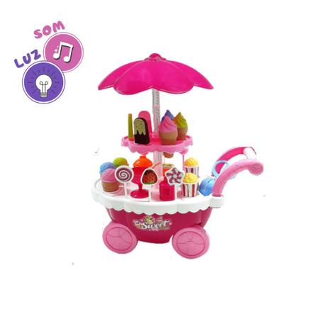 Carrinho de Sorvete Brinquedo Cozinha Infantil Sorvetinho - Dupari