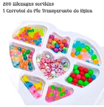 Imagem de Brinquedo Infantil Menina Kit Miçangas para Pulseira 200pçs