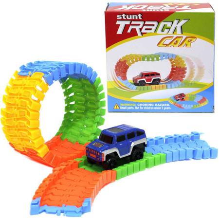 Imagem de Brinquedo Infantil Menino Carrinho Anda Na Pista Track Com 55 Peças Colorido Divertido Para Montar e Brincar