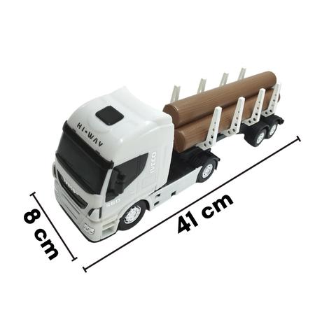 Miniatura Caminhão Brinquedo Infantil Iveco Tora De Madeira