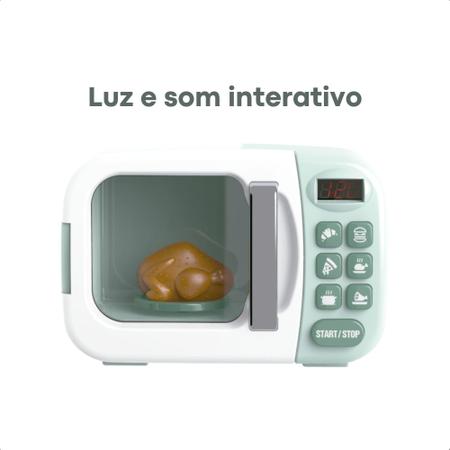 Imagem de Brinquedo Infantil Microondas Mini Cozinha com Luz e Som Interativo Faz de Conta - Fenix Brinquedos