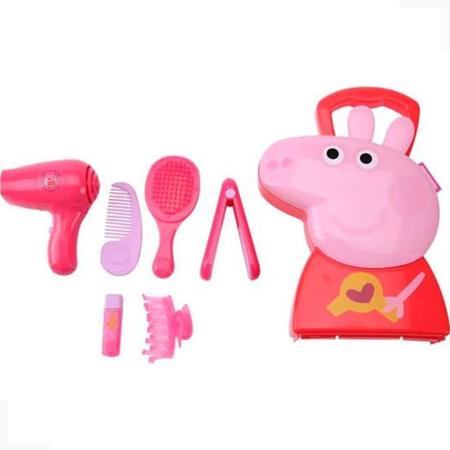 Imagem de Brinquedo Infantil Multikids Maleta Peppa Pig Cabeleireira Com 6 Acessórios - Rosa - BR1303