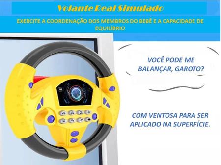 Imagem de Brinquedo Infantil Musical Volante Educativo Com Ventosas Sons e Luzes Amarelo Envio Imediato