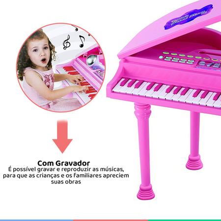 Brinquedo Infantil Piano Sinfonia Rosa Para Crianças 3+Anos WinFun -  Baby&Kids