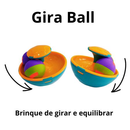 Pião Brinquedo Gira Ball Com 2 Bolinhas Chocalho Interativo