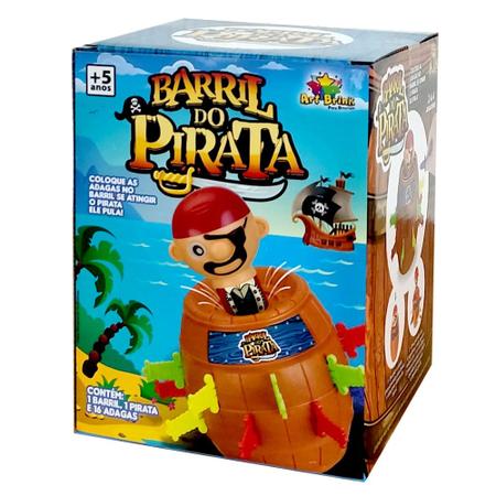 Imagem de Brinquedo Infantil Pula Pirata com Barril Jogo