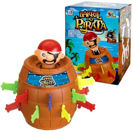 Imagem de Brinquedo Infantil Pula Pirata com Barril Jogo