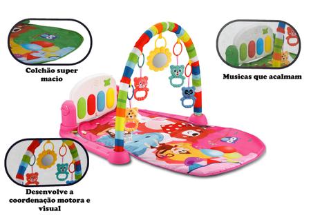 Imagem de Brinquedo Infantil Rosa Tapete Fofinho com Som