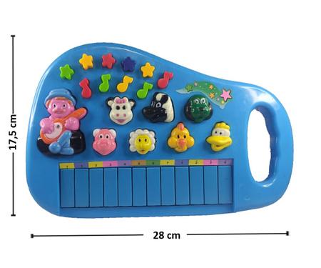 Brinquedo - Piano Infantil - Som de Animais - 30 Teclas - 28cm