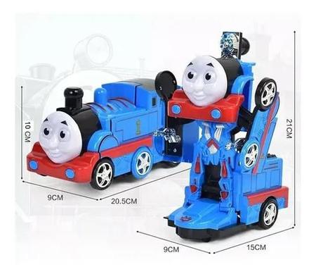 Trem Thomas Bate e Volta Dm Toys com Luz e Som Azul - Pequenos Travessos