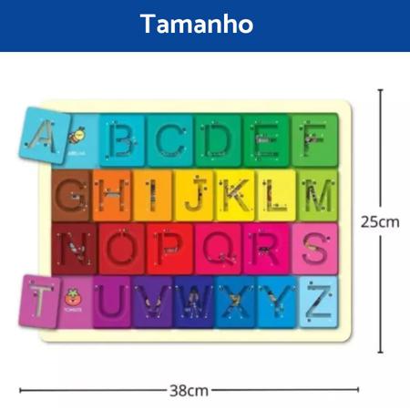 Imagem de Brinquedo Infantil Vamos Aprender a Escrever Alfabeto Vazado Presente Criança 4 5 6 anos Autismo Menino Menina Autista