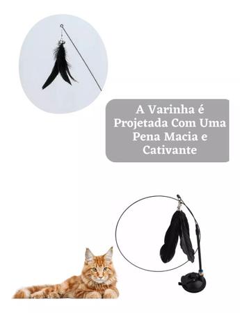 Brinquedo Interativo Gato Varinha Pena Ventosa Fixa Chão Pet - GatoAoCubo Imagem de Brinquedo Interativo Gato Varinha Pena Ventosa Fixa Chão Pet
