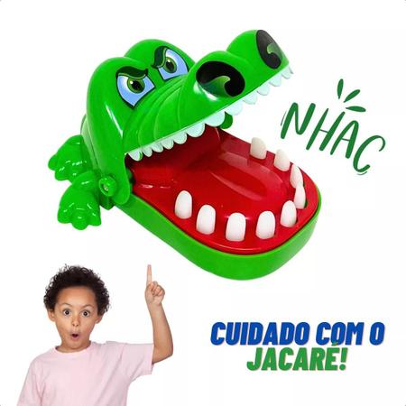 Imagem de Brinquedo Jacaré Crocodilo Morde Dedo Dentista Infantil Nhac Pegadinha Mordida Susto Jogo