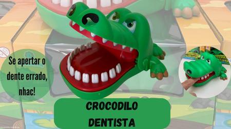 Imagem de Brinquedo Jacaré Crocodilo Morde Dedo Dentista Infantil Nhac Pegadinha Mordida Susto Jogo