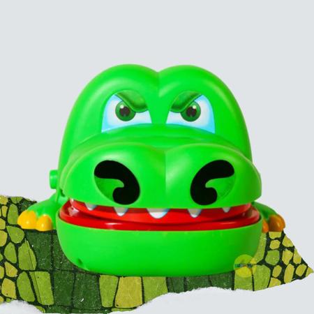 Imagem de Brinquedo Jacaré Crocodilo Morde Dedo Dentista Infantil Nhac Pegadinha Mordida Susto Jogo