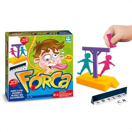 Brinquedo Jogo da Forca Infantil Divertido Resistente 2 Bonecos 1 Forca 1  Base E 3 Cartelas De Letras +6 Anos Nig - 1140 - Distribuidora Tropical  Santos