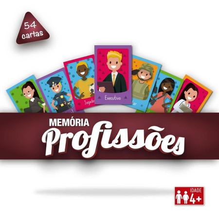 Brinquedo Jogo Da Memória Das Profissões 54 Cartas Educativo