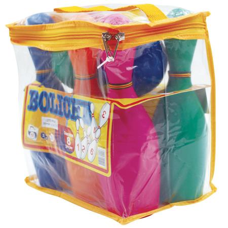 Jogo de Boliche Brinquedo Infantil 6 Pinos 2 Bolas 22cm 8Pçs - Esportes