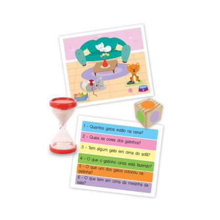 Brinquedo Jogo Educativo Infantil Gato de Sapato Memoria Cartas