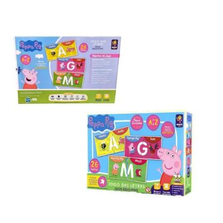 Imagem de Brinquedo Jogo Educativo Letras A a Z Peppa Pig Educativo Alfabetização +3 anos Mimo Toys - 2102