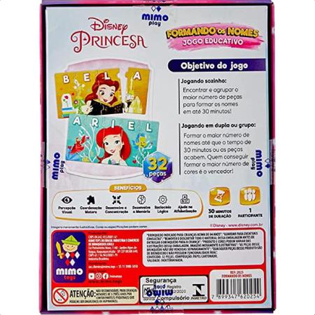 Jogo Educativo Princesas Disney Descobrindo as Vogais - Mimo Toys - Outros  Jogos - Magazine Luiza