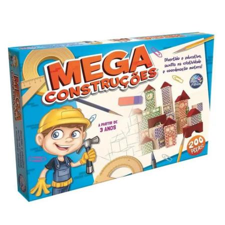 Brinquedo Jogo Mega Construções Blocos de Montar em Madeira 200 Peças -  Pais e filhos - Brinquedos de Montar e Desmontar - Magazine Luiza