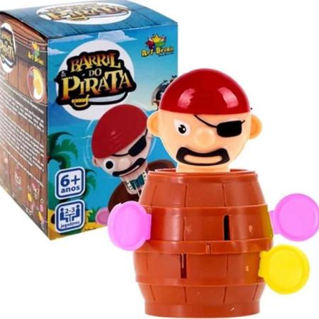 Imagem de Brinquedo Jogo Mini Barril Pula Pirata Crianca Infantil Presente Menino Menina 5 6 7 anos