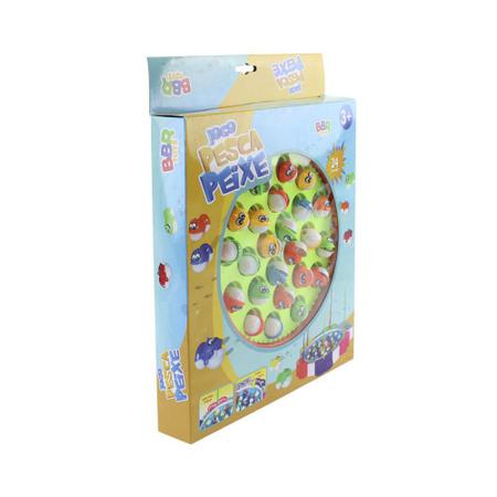 Brinquedo Jogo Pesca Peixe Grande Infantil Pescaria Maluca 24 peixes - BBR  Toys