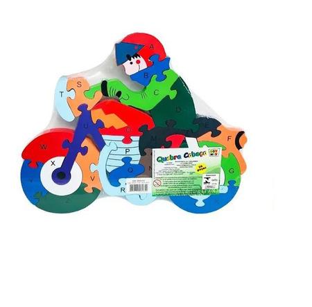 Brinquedo Jogo Quebra Cabeça 3D Moto Mdf Alfabeto 26 Peças Infantil - Lynx  Produções artistica - Quebra-Cabeça 3D - Magazine Luiza