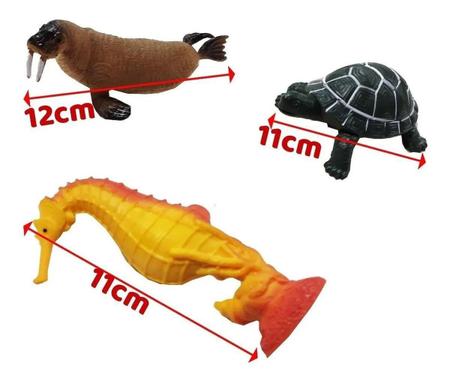 Imagem de Brinquedo Kit 6 Animal Miniatura Coleção Fundo Do Mar Baleia .