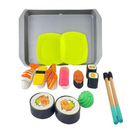 ibasenice Microbrinquedos De Sushi Japonês 37 Peças Miniaturas Brinquedos  Para Crianças Jogo De Sushi Para Crianças Conjunto De Churrasco Jogo De  Cozinha Modelo De Comida De Sushi