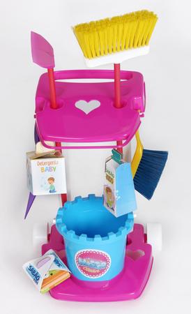 Imagem de Brinquedo Kit De Limpeza Infantil Criança Vassourinha, Pá, Rodo e Balde