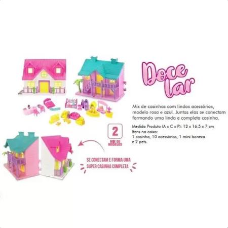 Imagem de Brinquedo kit Especialidades Doce Lar Casinha De Boneca Peças de Encaixe Dois Ambientes +De 3 Anos Polibrinq - 6019