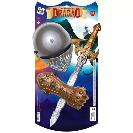 Imagem de Brinquedo Kit Herói Medieval Cavaleiro Dragão Pica Pau - 762