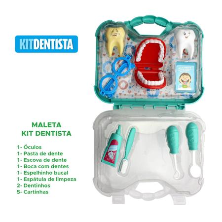 Maletinha Kit de Dentista com Acessórios Verde - 1272 - Pakitoys - DoRéMi  Brinquedos: As melhores marcas em brinquedos e artigos recretativos