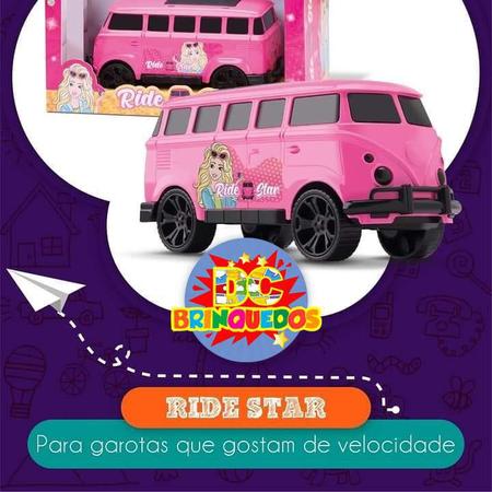 Imagem de Brinquedo Kombi Rosa Carrinho Perua Ride Star Pink Meninas